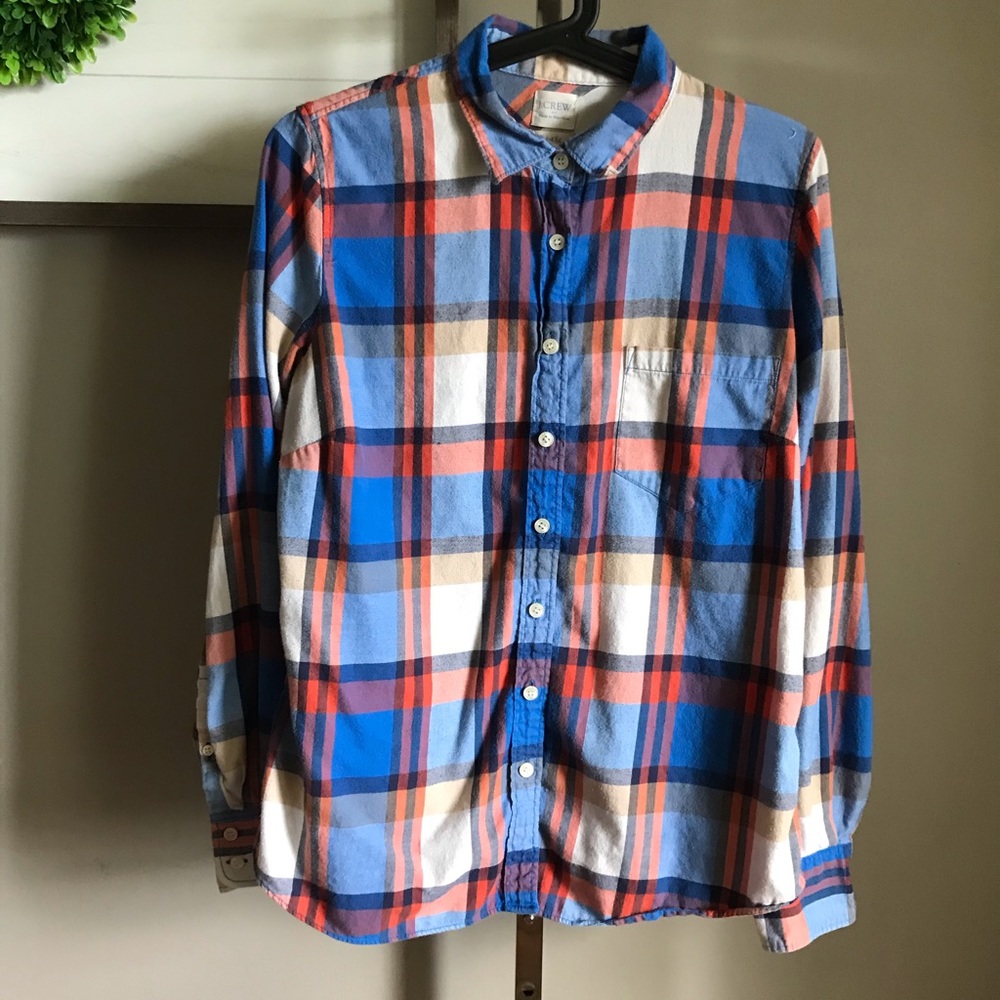 J. Crew plaid perfect fit long sleeve button up M